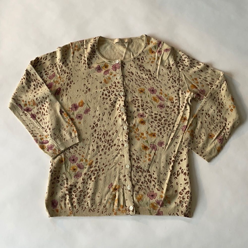 Vintage Floral & Animal Print Cardigan